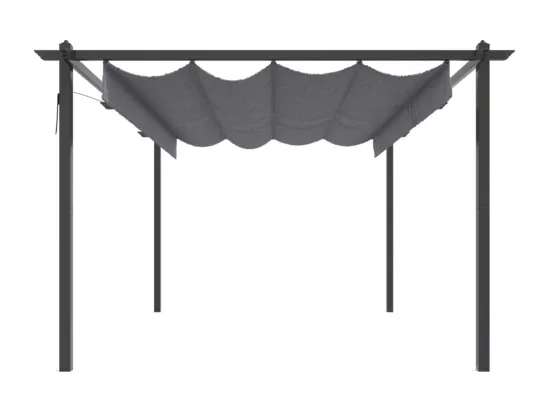 Tonnelle de jardin avec toit rétractable 4x3 m Anthracite