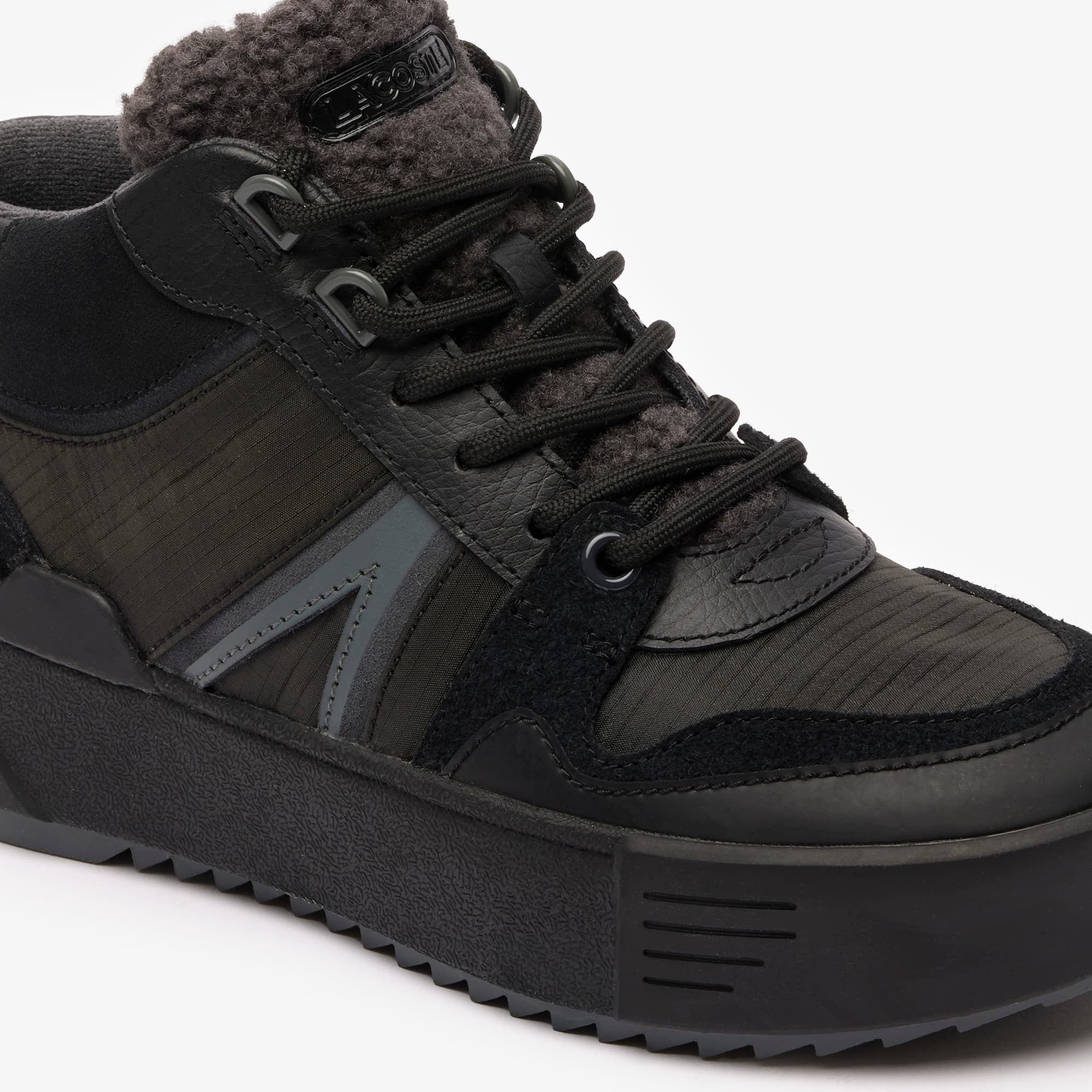 SneakerBoots L002 Winter Mid femme en cuir Outdoor - Noir - Lacoste - Femme