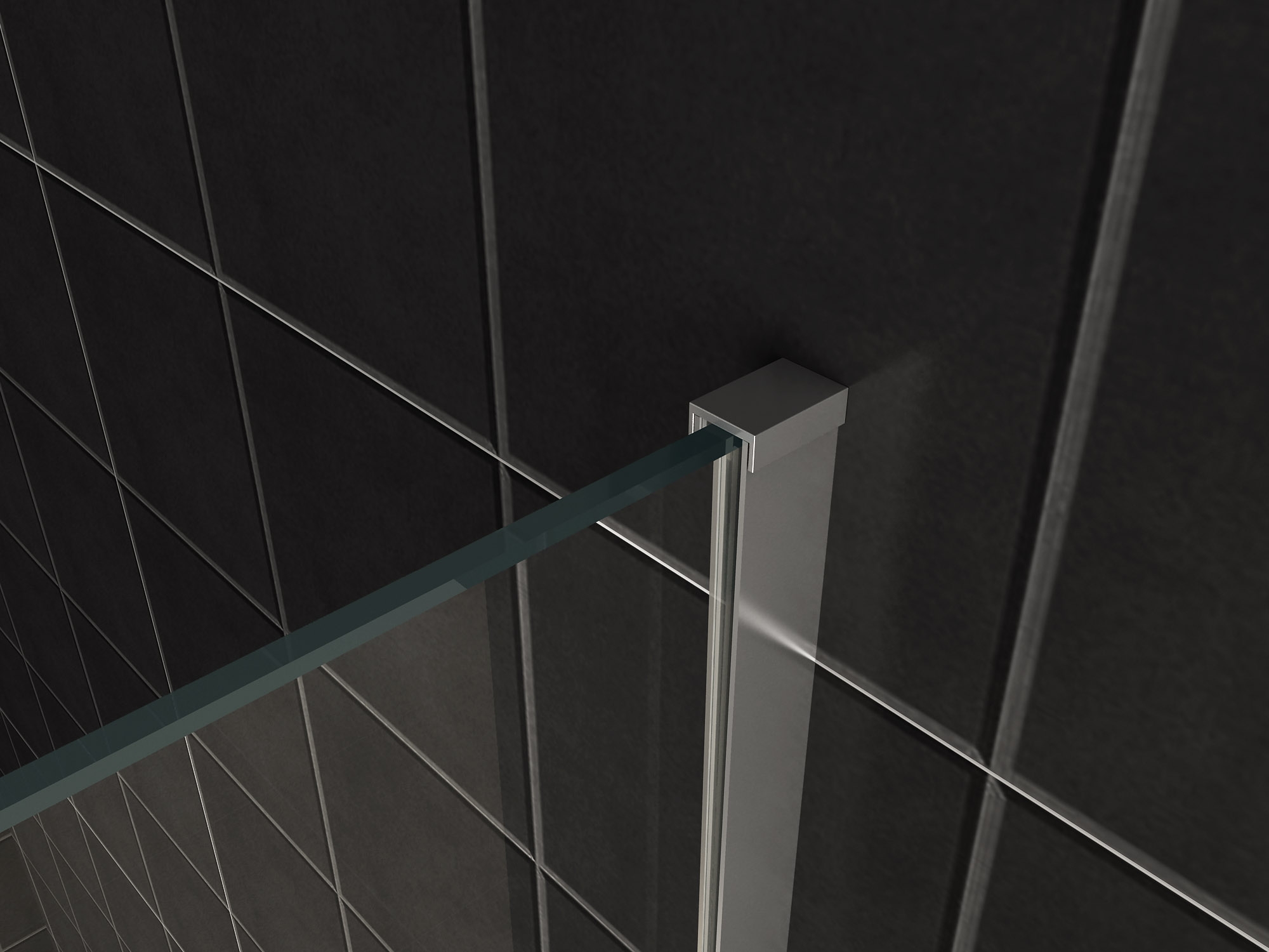 Mueller Slimline inloopdouche 85cm helder anti-kalk inclusief chroom profiel & stang