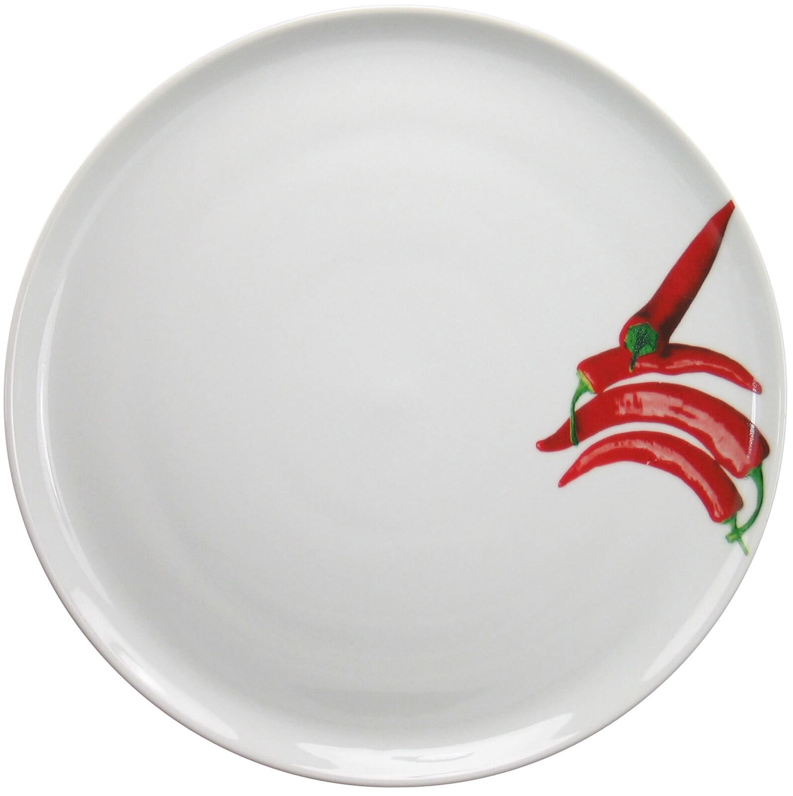 CreaTable Pizzateller KRÄUTER CHILLI 33 cm Porzellan weiß