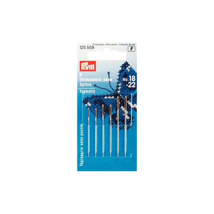 Prym-Borduurnaalden n.18 - n.22 zonder punt en met goudkleurig oog