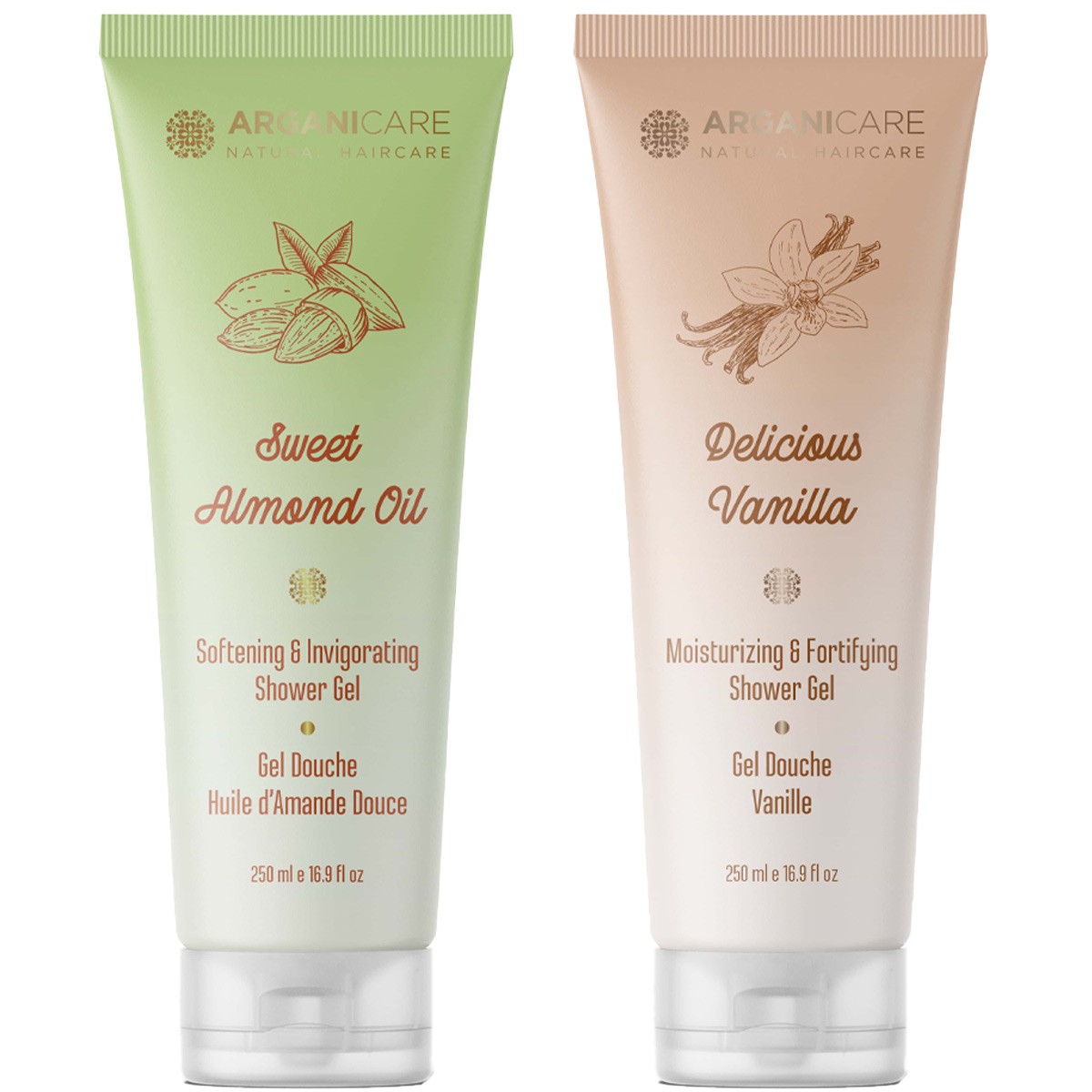 Gels douche hydratants - Huile d'amande douce & vanille - 2 x 250 ml