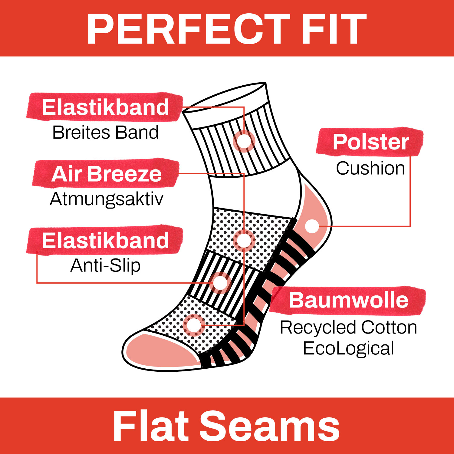 Chili Lifestyle Quarter Socken CUSHION GRIP 9 Paar gepolstert Baumwolle