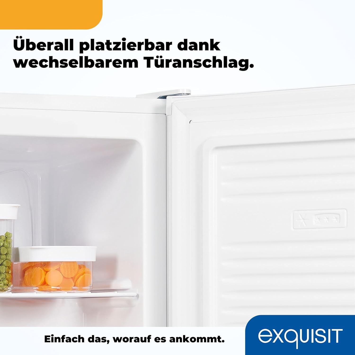 Exquisit Mini-Gefrierschrank, Gefrierschrank klein, 33 Liter, 4-Sterne-Gefrierfach, Kompakt, Temperaturregelung, GB505-040E weiss
