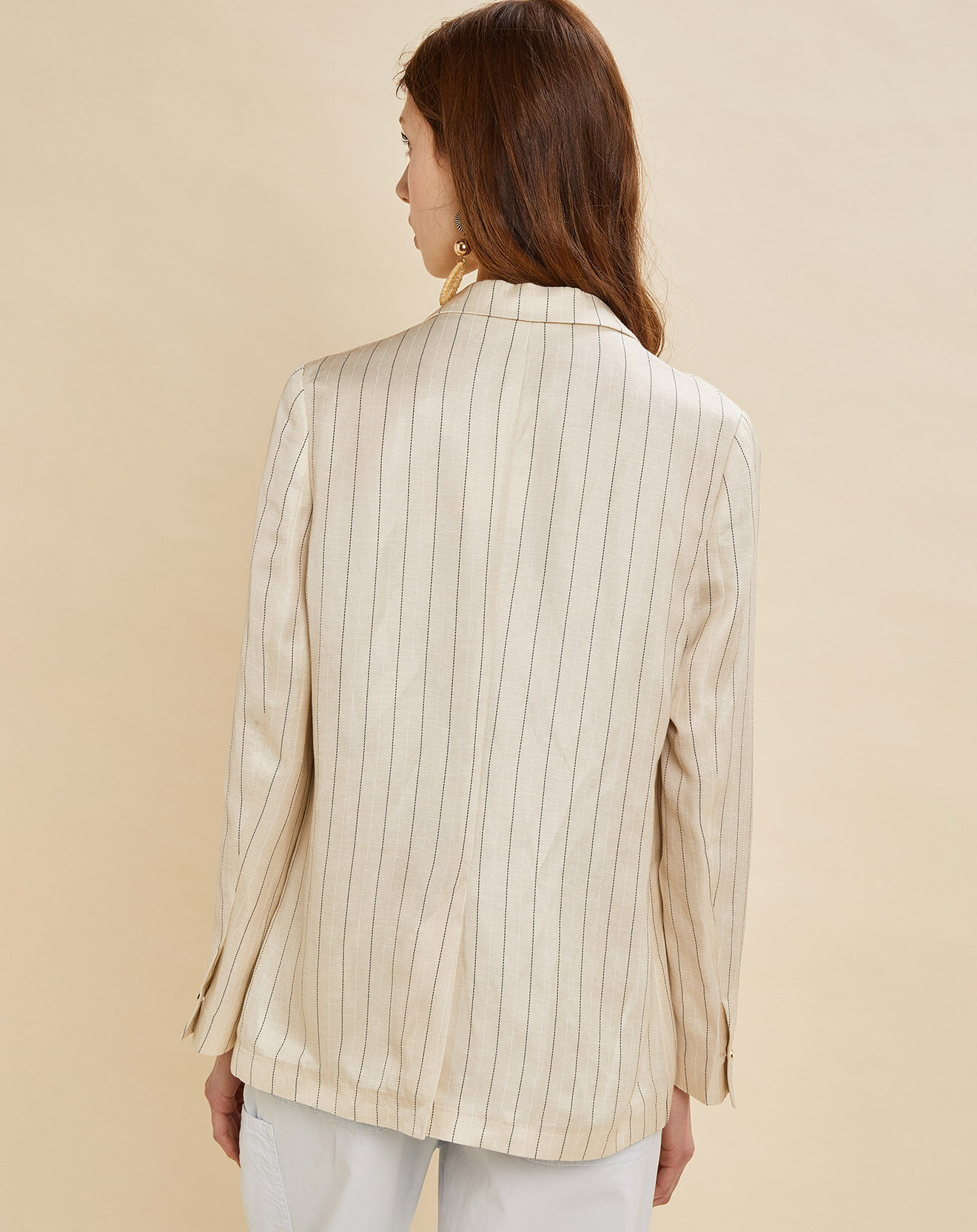Chloé Stora Veste en Lin mélangé Valerio écrue