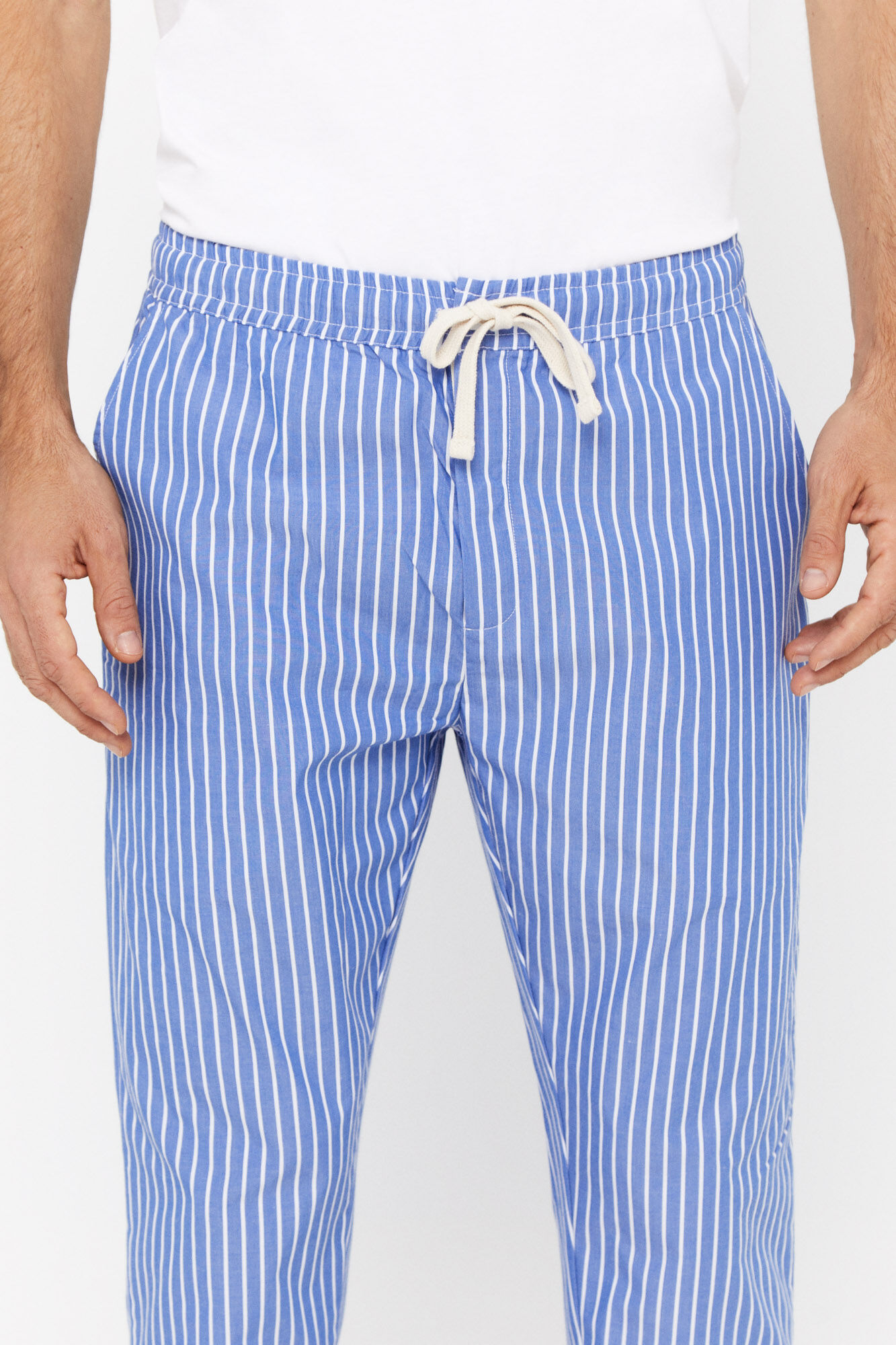 Conjunto de pijama de malha e tecido - Branco