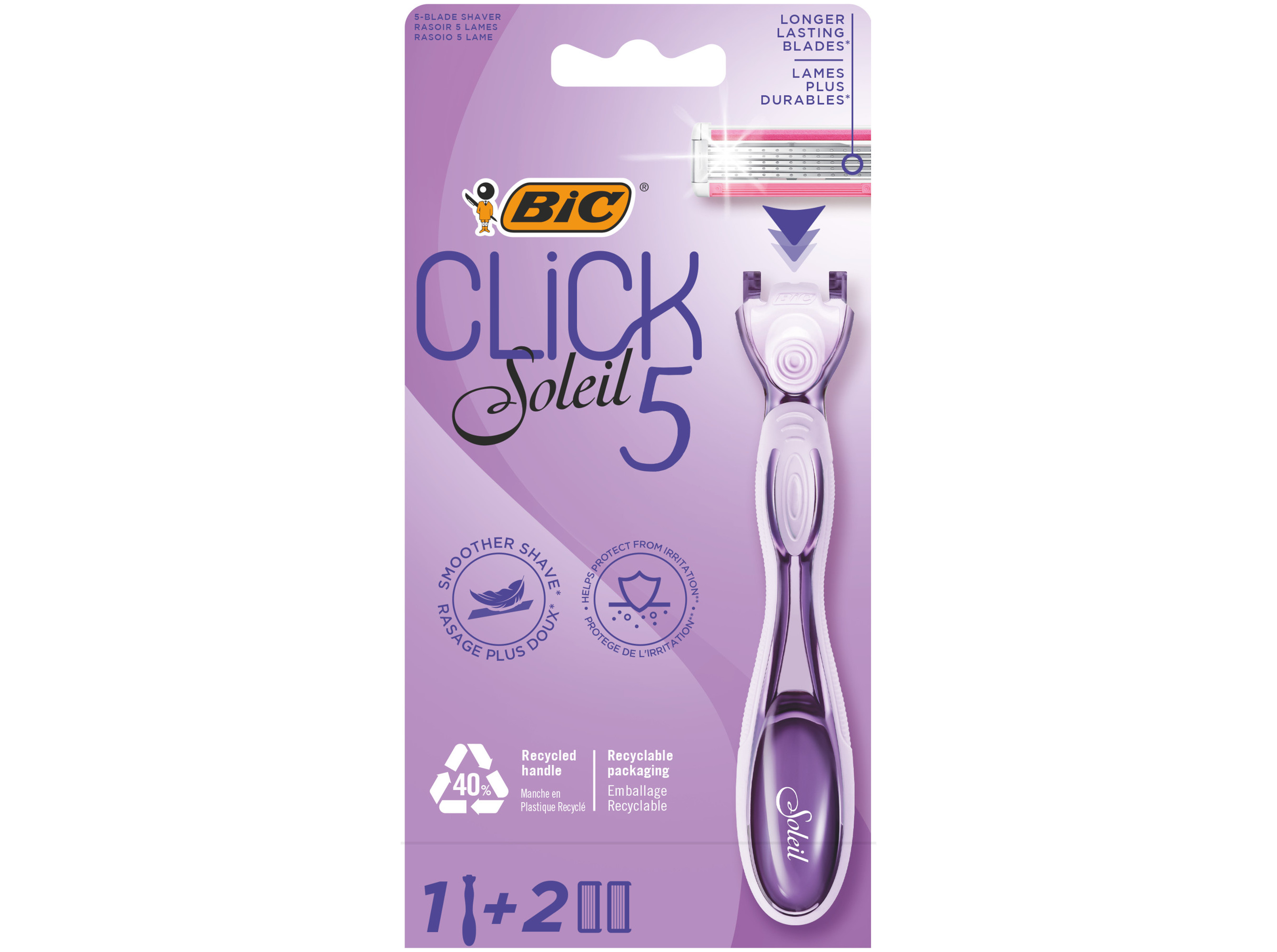 MÁQUINA DEPILATÓRIA BIC CLICK 5 CABO   2 RECAR