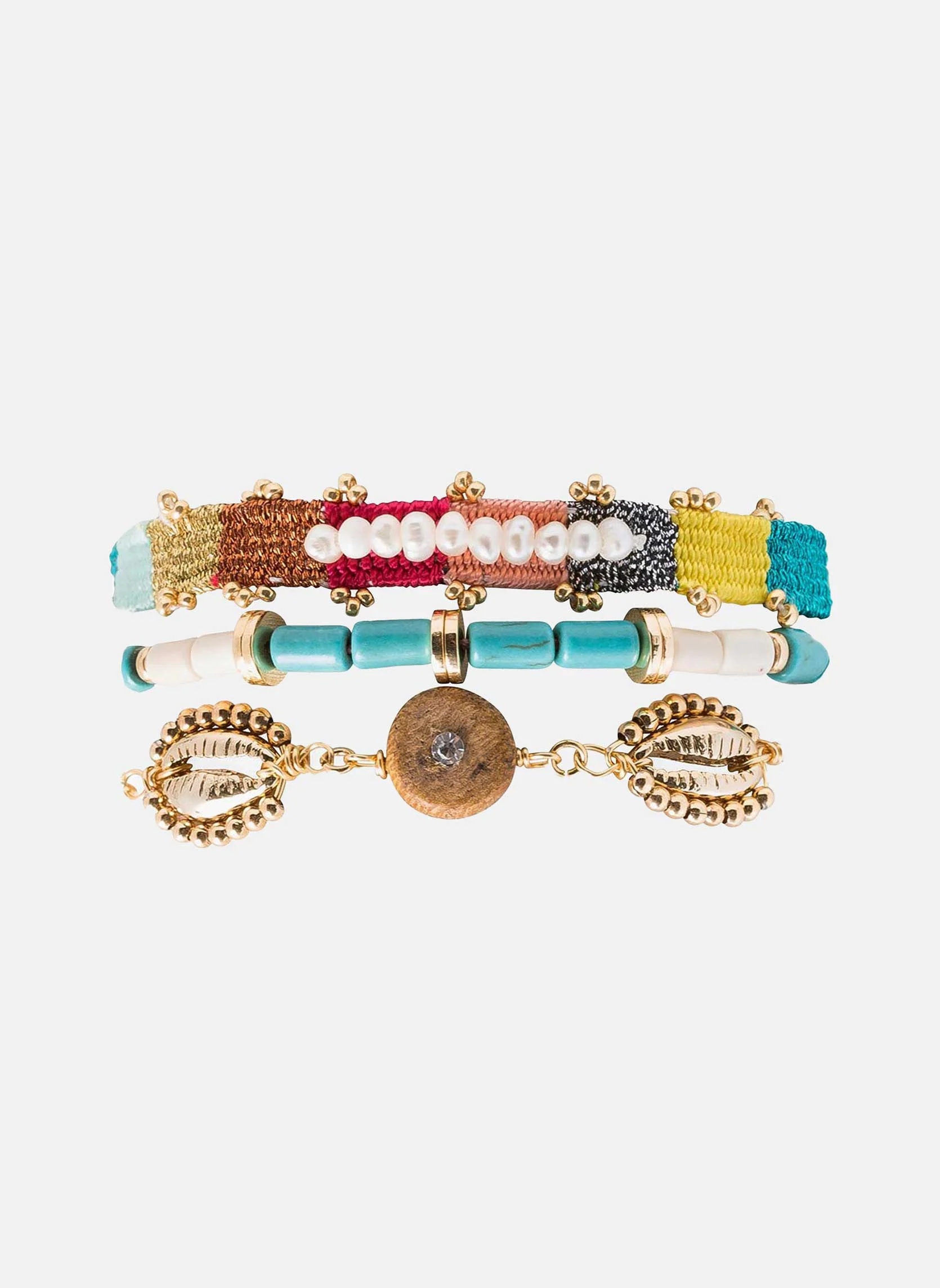 ROBINSON - Bracelet multiliens avec fermoir aimanté en perles | Multicolore