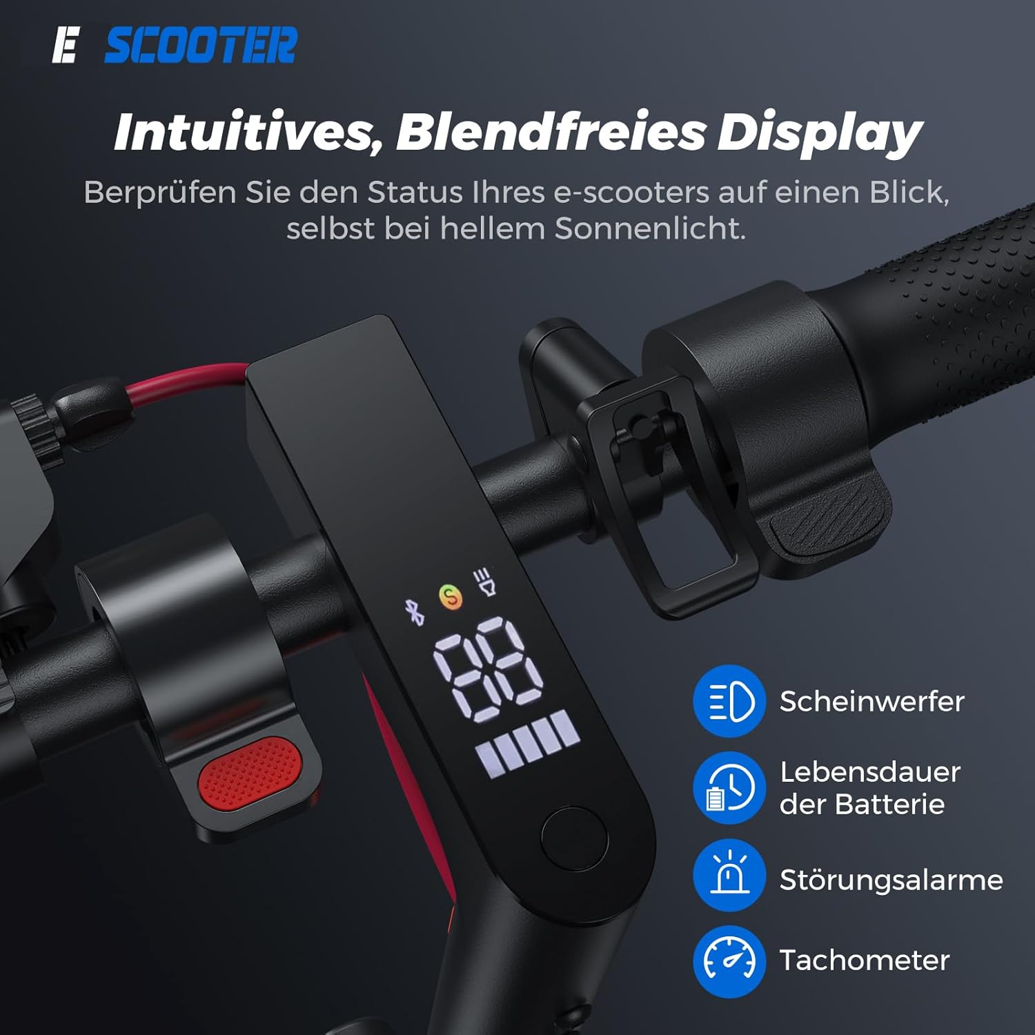 E Scooter mit Straßenzulassung, 10/8.5 Zoll Elektroroller 500W Peak, Max 40/30km Reichweite, Doppelbremse&Stoßdämpfung, APP-Verbindung, 3s Klappbar LED-Licht & Reflektoren E Roller für Erwachsene