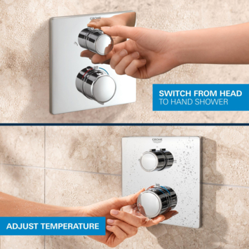 Grohe Precision Thermostat Perfect inbouw douchesysteem met  Vitalio Comfort 250 hoofddouche vierkant Chroom
