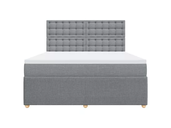 Sommier à lattes de lit avec matelas Gris clair 180x200cm Tissu
