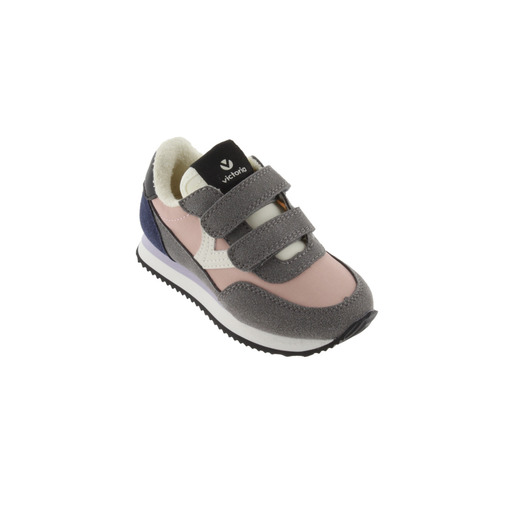 Tênis infantil Victoria Astro em nylon com detalhes multicoloridos e fechamento duplo em velcro.
