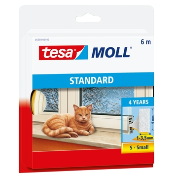 Tesa Tochtband I-profiel zelfklevend 4 jr wit 6m