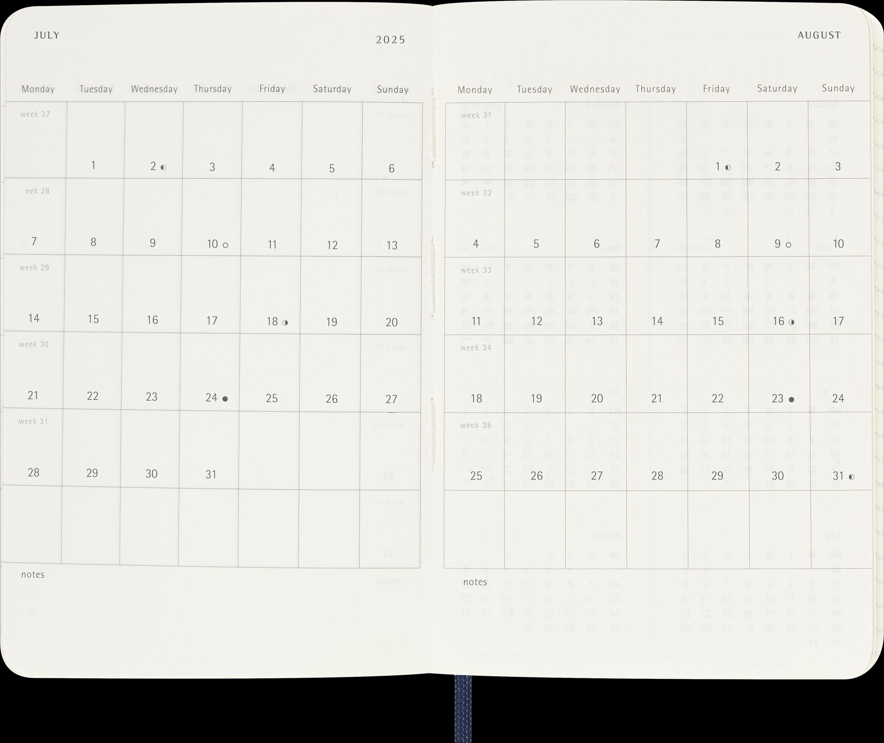 Moleskine 18 Monate Wochen Notizkalender 2024/2025, Pocket/A6