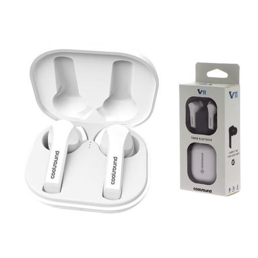 Fones de ouvido intra-auriculares Auriculares TWS V11 Touch Bluetooth 5.0 Coolsound brancos