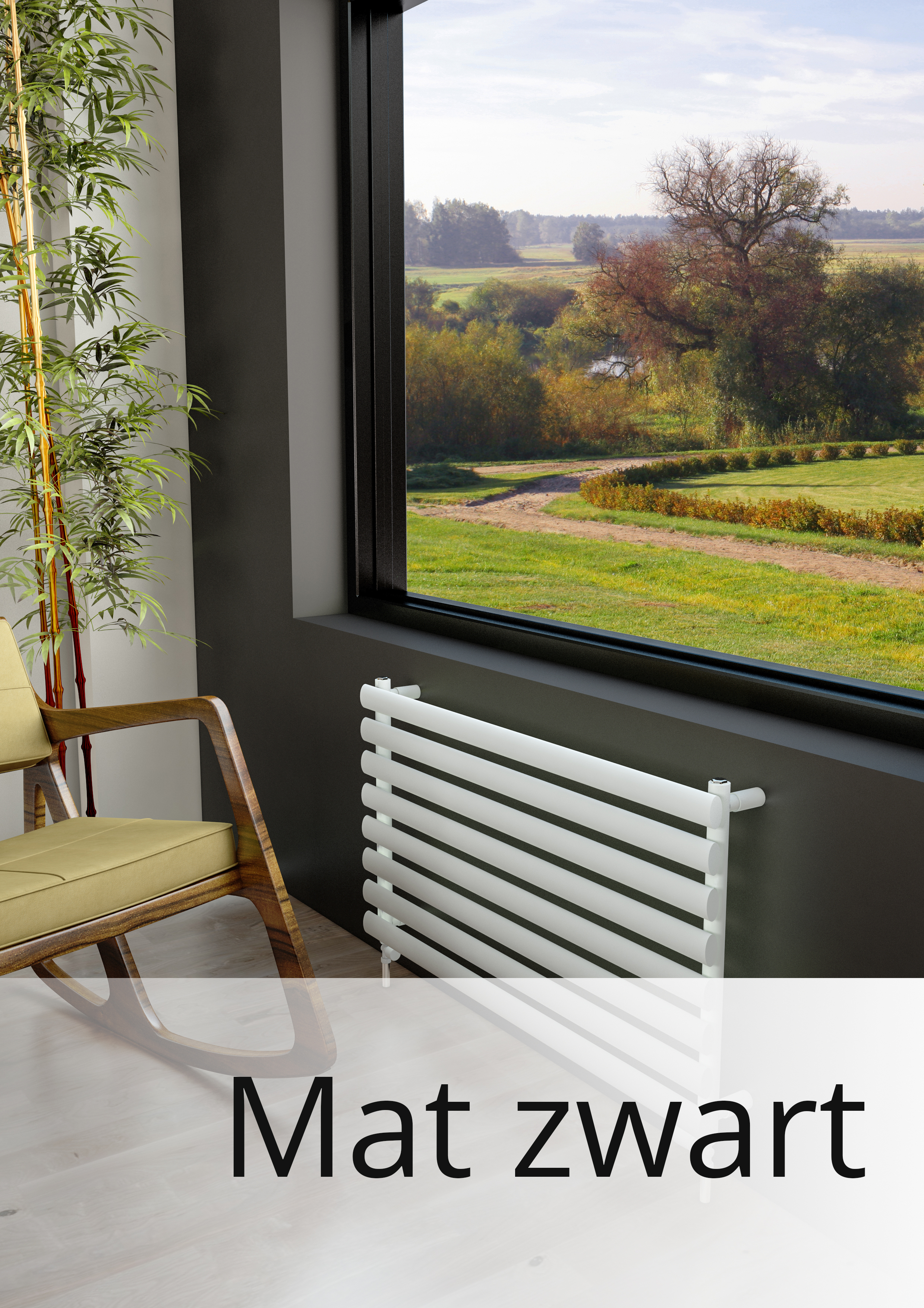 Eastbrook Tunstall handdoek verwarming 56x100cm Mat zwart 693 watt