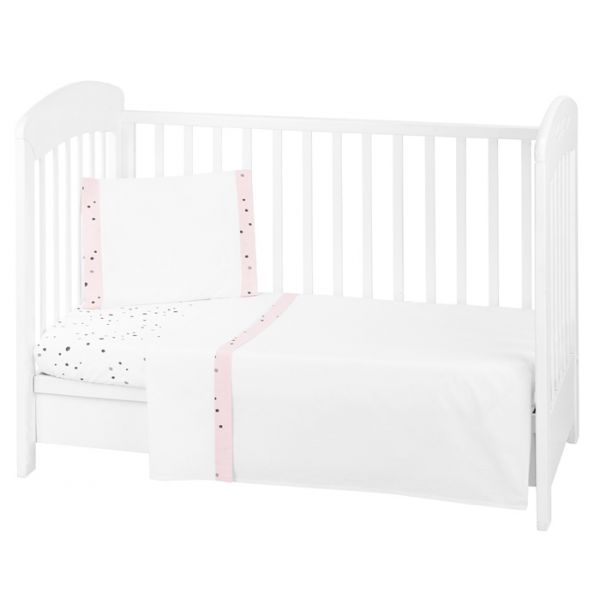 Kikkaboo Conjunto Jogo de Cama 3 Peças 60x120cm Bear With Me Rosa