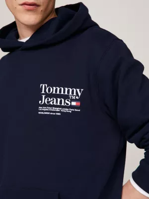Moletom com capuz e estampa moderna do logo nas costas