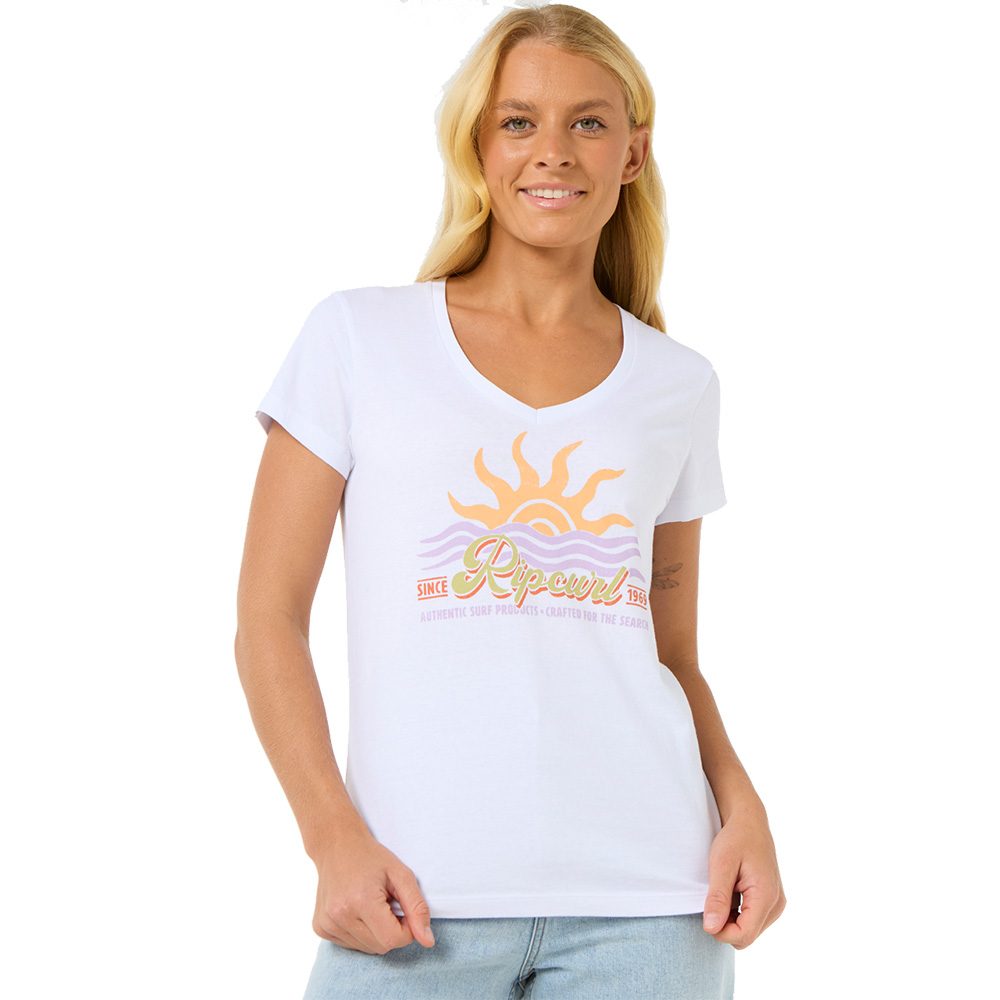 Rip Curl Cala V-Neck T-Shirt Damen weiß