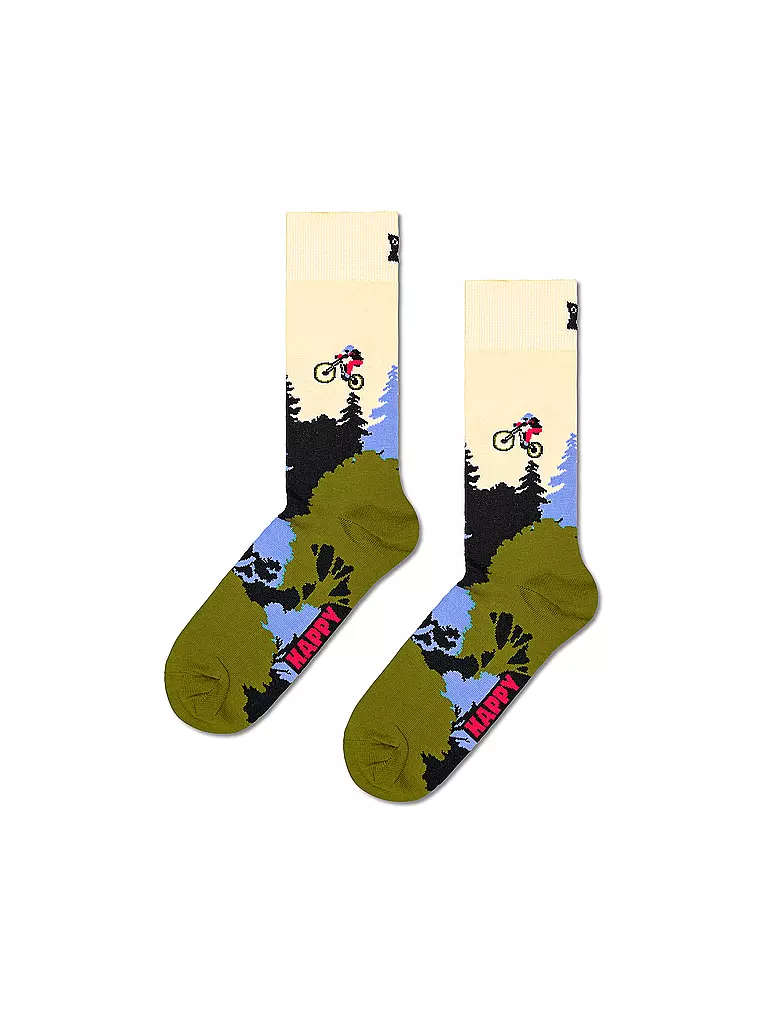 HAPPY SOCKS Herren Socken MOUNTAIN BIKE 41-46 white creme