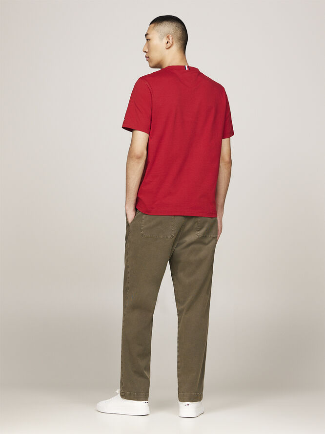 Tommy Hilfiger MONOTYPE STITCHING TEE Dark magma