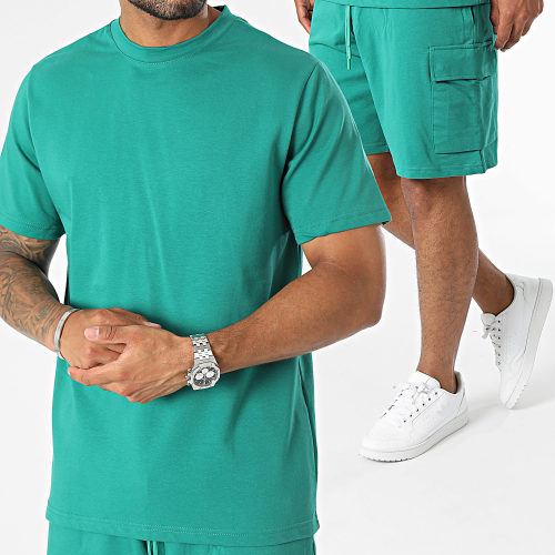 Ensemble Tee Shirt Et Short Jogging Vert