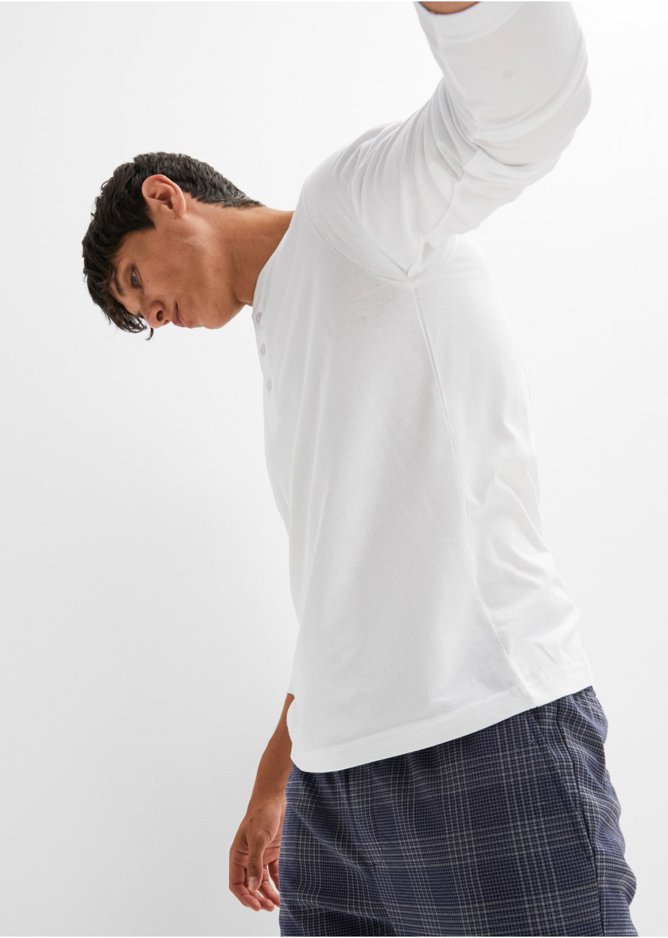 Lot de 2 T-shirts col Henley manches longues