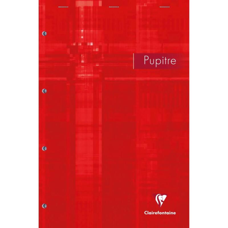 Bloc Pupitre agrafé en-tête A4+ 160 pages détachables et perforées 4 trous grands carreaux - Assortis