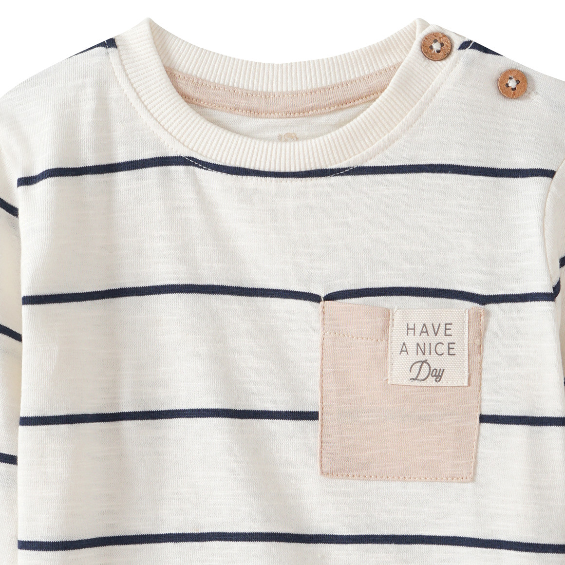 Topomini Pure Collection Baby Langarmshirt mit Streifen creme