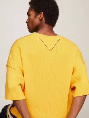 Camiseta de malha oversized com brasão
