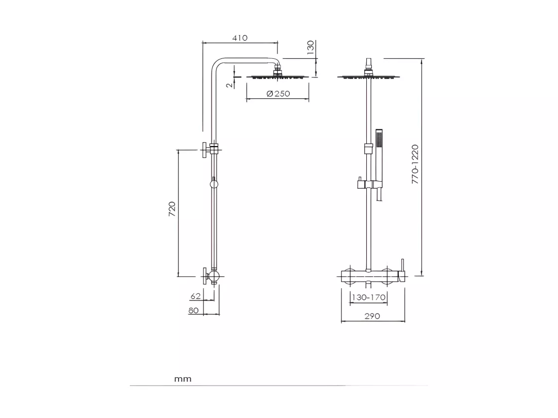 Colonne de douche mitigeur LOOP Chrome