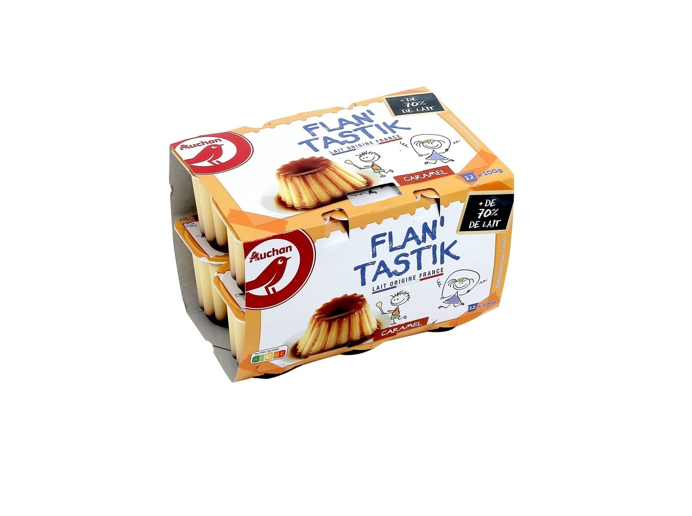 PUDIM AUCHAN FLAN CARAMELO 12X100G