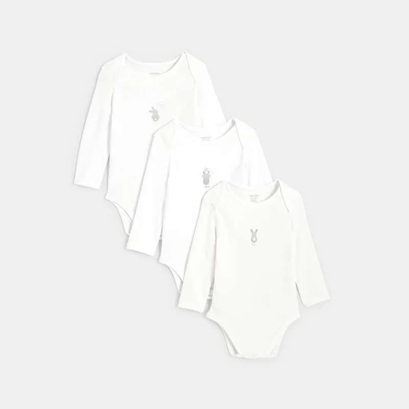 Body col US lapin (lot de 3) blanc naissance Blanc