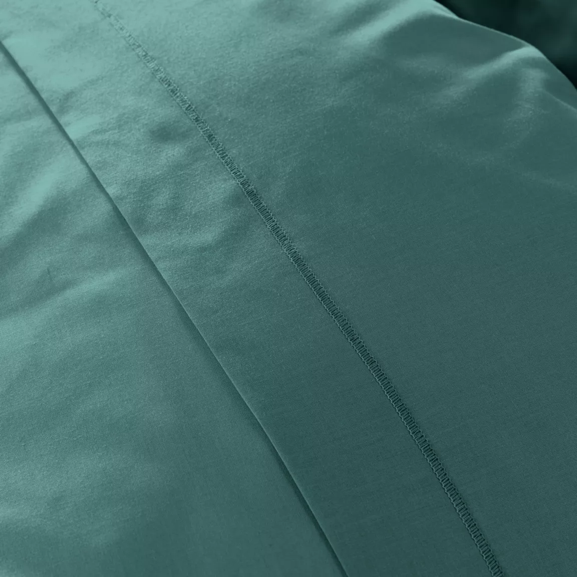 Taie d'oreiller rectangulaire percale de coton (50 x 70 cm) Cali Bleu canard