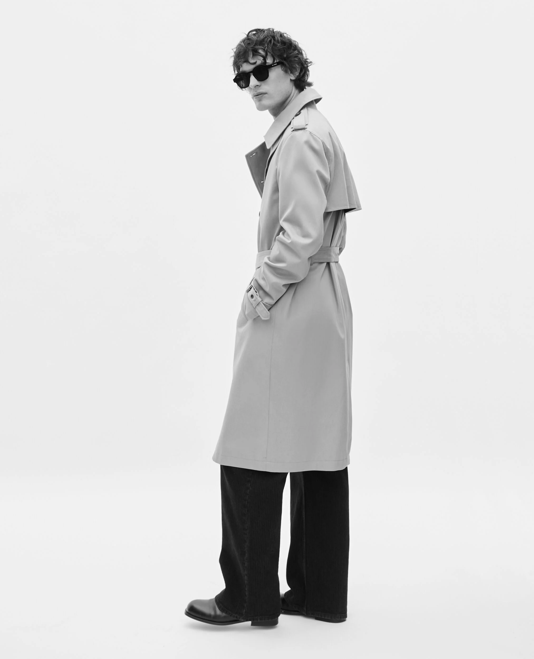 Trench coupe large beige