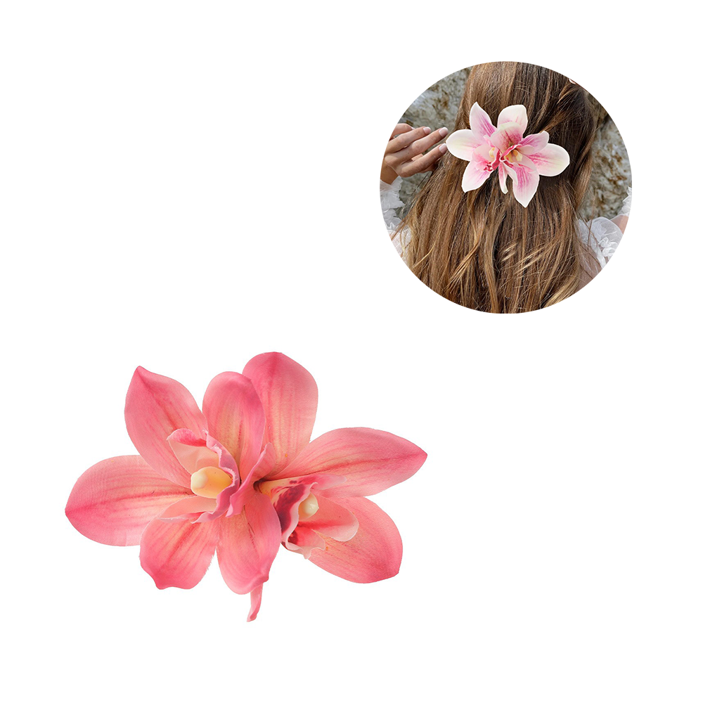 Haarspange Blumen Haarklammer Haarschmuck Accessoire - Rosa