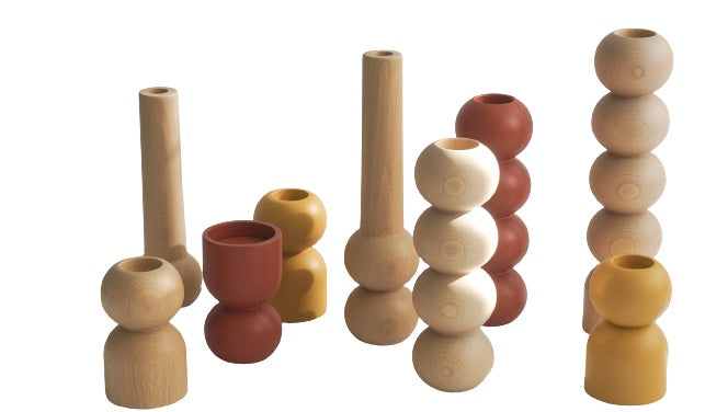 LEMON LILY Candleholder cone high - natural