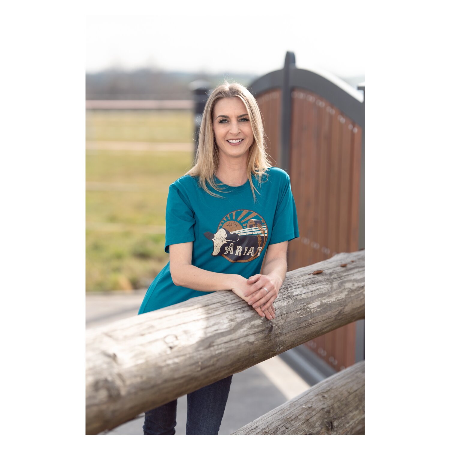 ARIAT T-Shirt Heartland Tee  - deeplagoon - XS