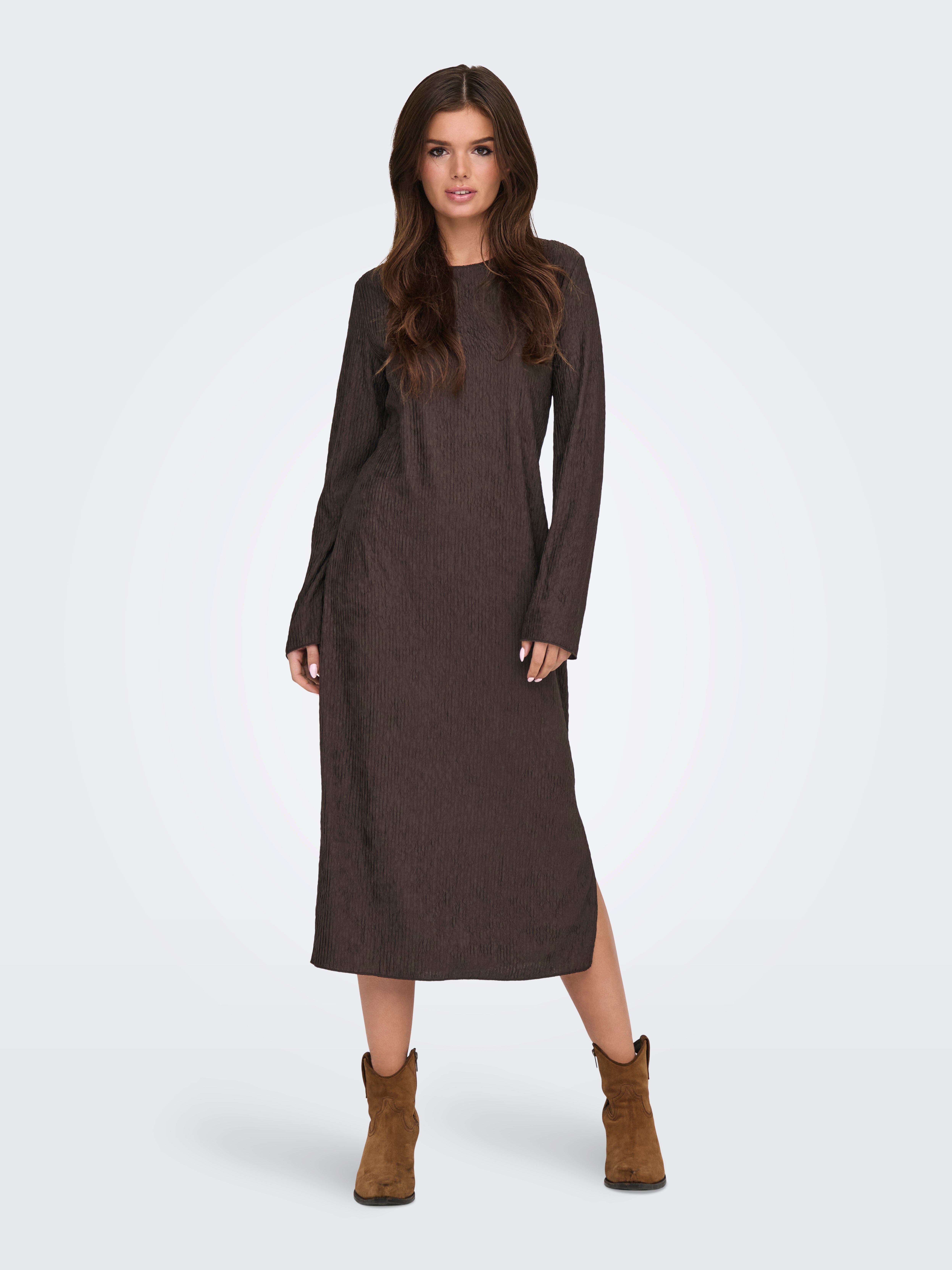 JDYBELLA Langes Kleid Seal Brown