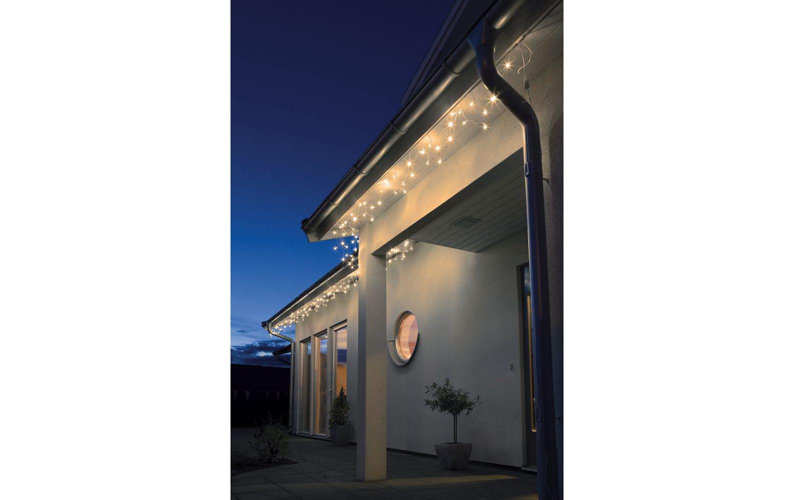 LED-Lichtervorhang 11.25 m Weiss, mit Bogenform, OutdoorLED Weihnachtsbeleuchtung