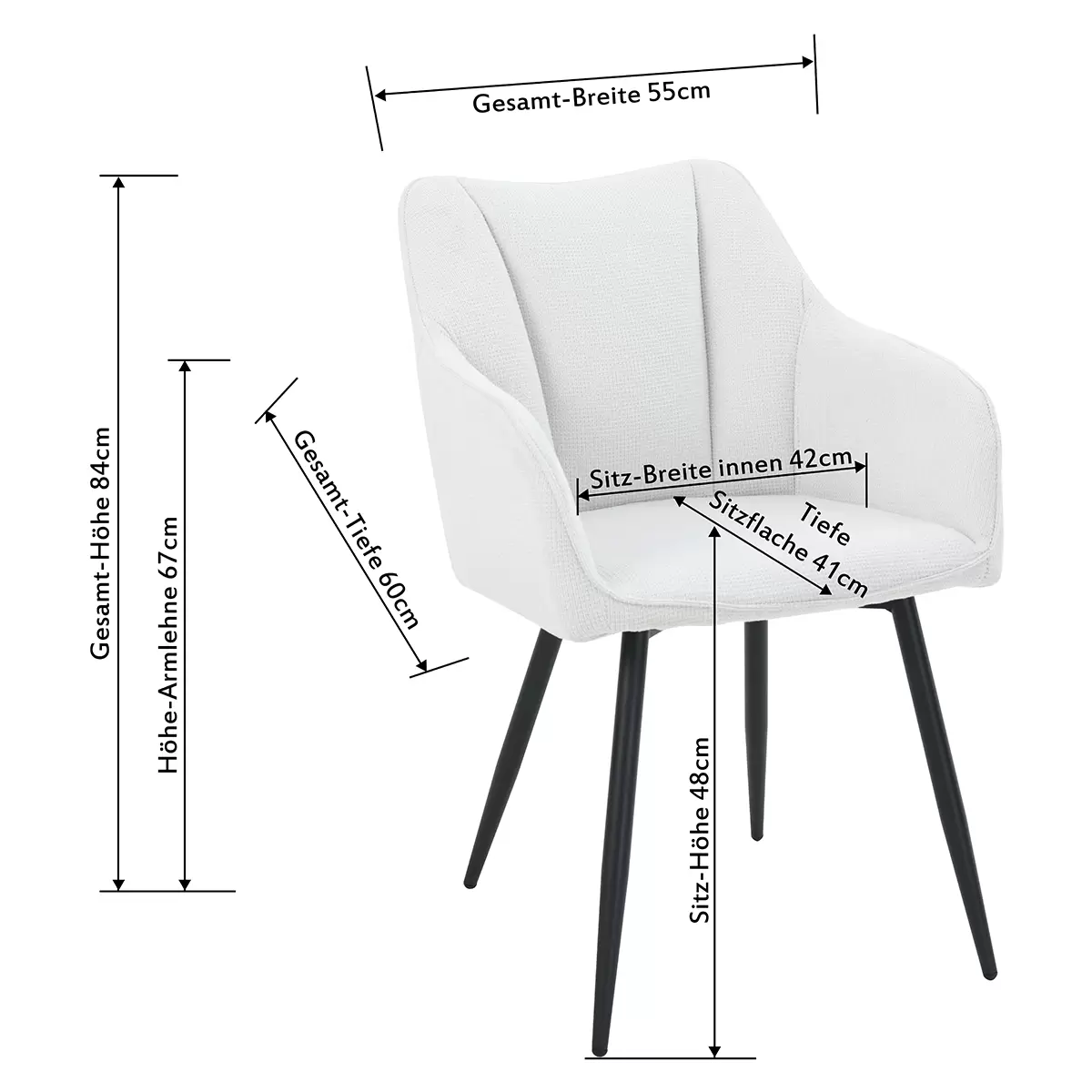 Stuhl Caro II beige,schwarz