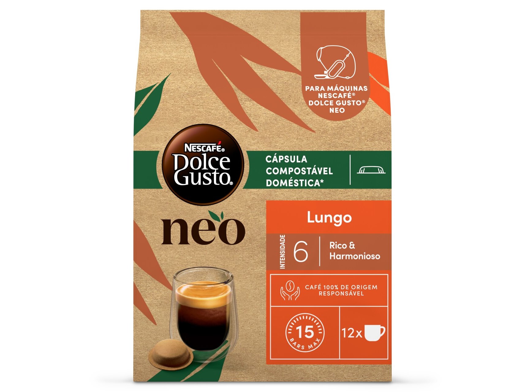 CÁPSULAS SISTEMA NEO DOLCE GUSTO LUNGO 12 CAPS