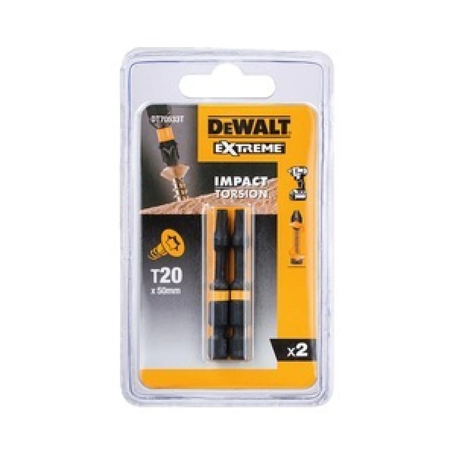 DeWALT DT70533T T20 Extreme Impact Torsion schroefbits - 50mm (2st)