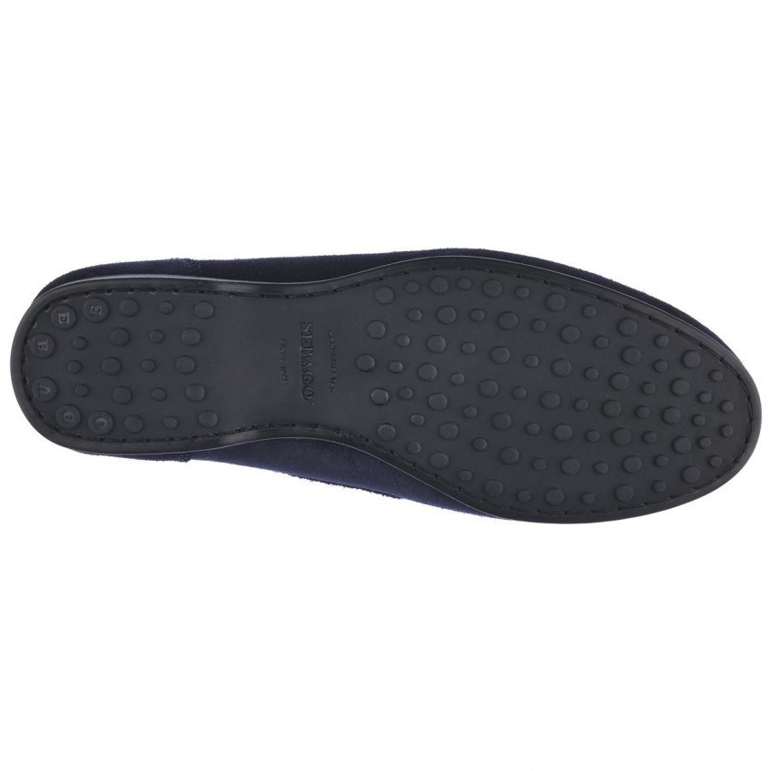 BYRON SUEDE Blue Navy MOCASSIN-Mocassin pour homme en cuir suede