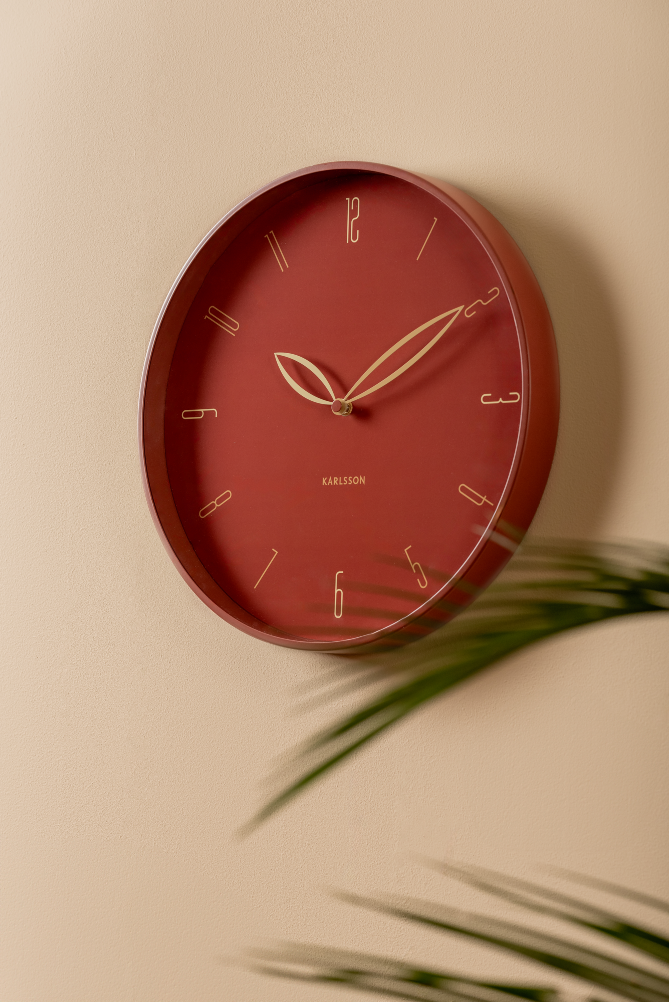 Wall clock Petals warm grey