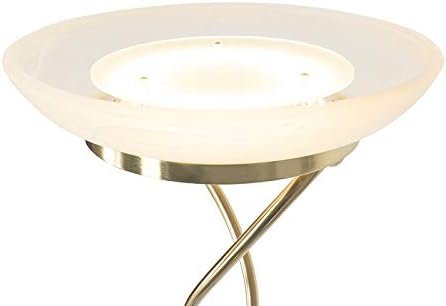 QAZQA - Modern Stehleuchte I Stehlampe I Standleuchte I Lampe I Leuchte Messing inkl. LED und Dimmer mit Leselampe - Empoli Dimmer I Dimmbar I Wohnzimmer I Schlafzimmer I Deckenfluter - Stahl Länglich