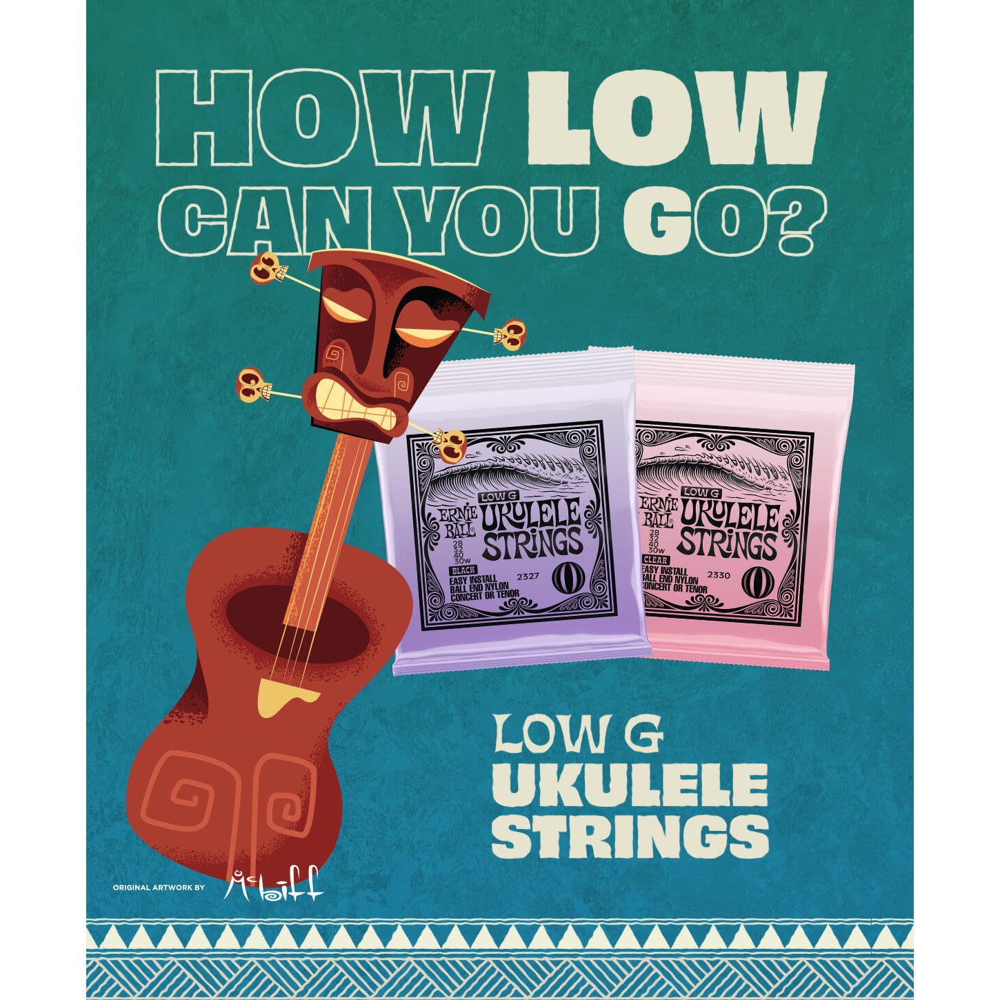 Ernie Ball 2327 Ukulele Strings Low G snaren voor concert of tenor ukelele met lage G