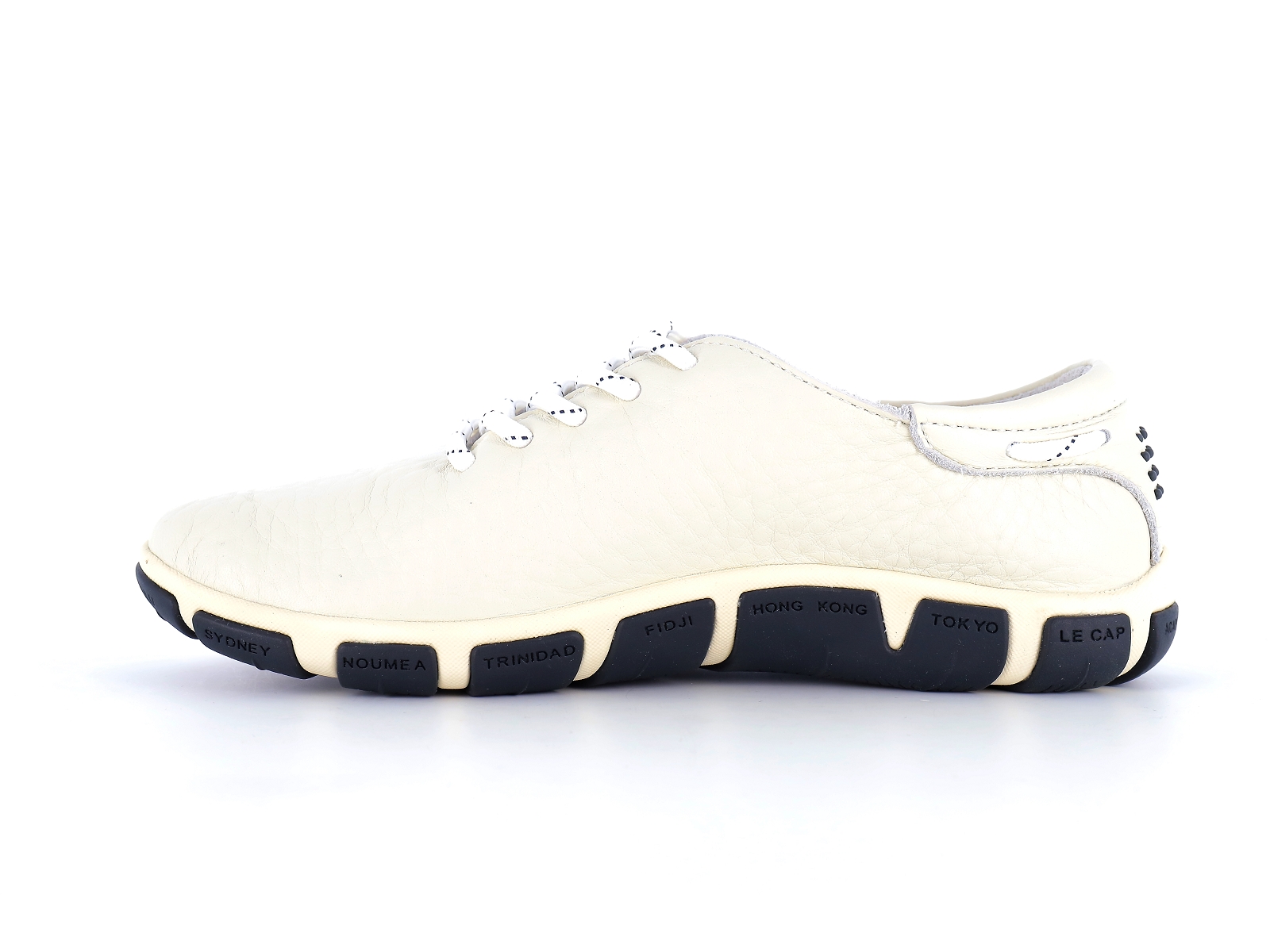 Tbs-JAZARU Cuir Blanc Casse