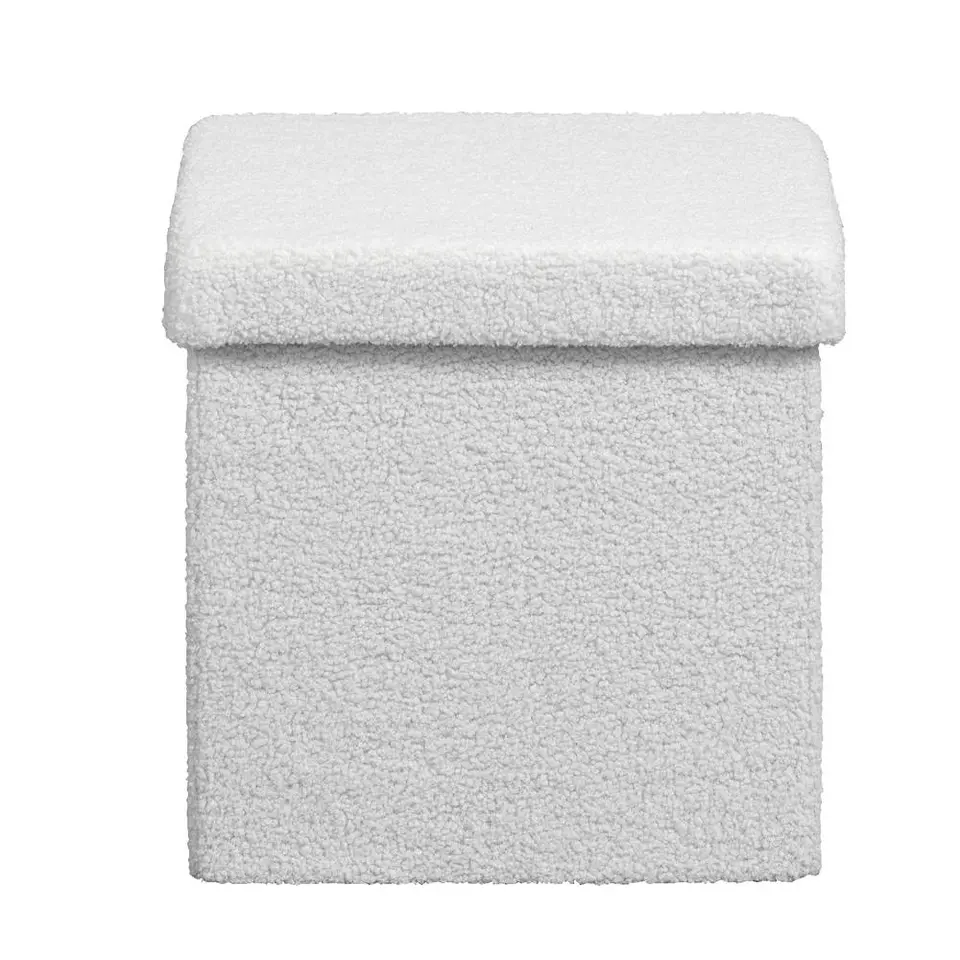 Opbergbox Teddy - opvouwbaar - off-white - 37,5x38x38 cm