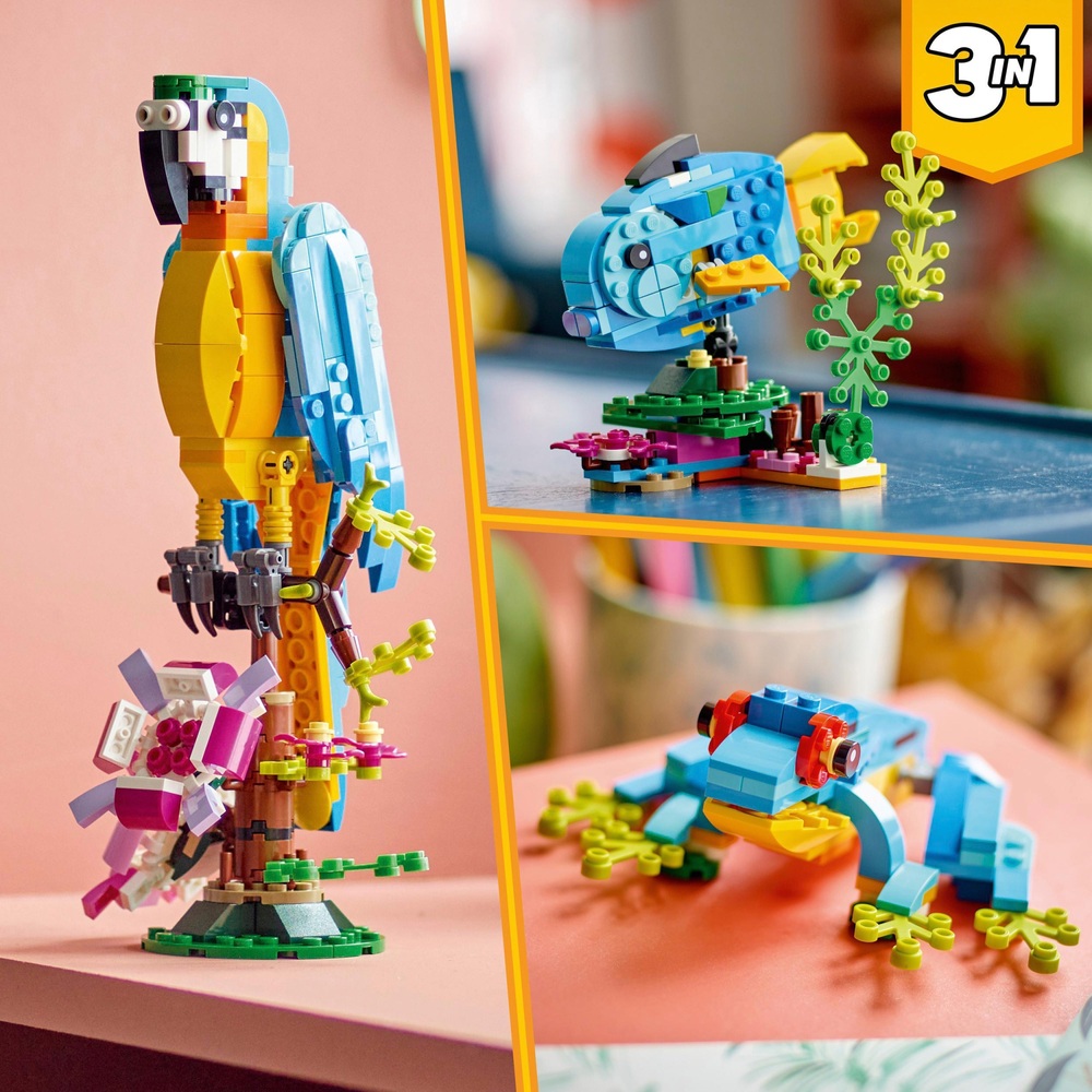 LEGO Creator 3-in-1 31136 Exotisches Papageien-Bauset